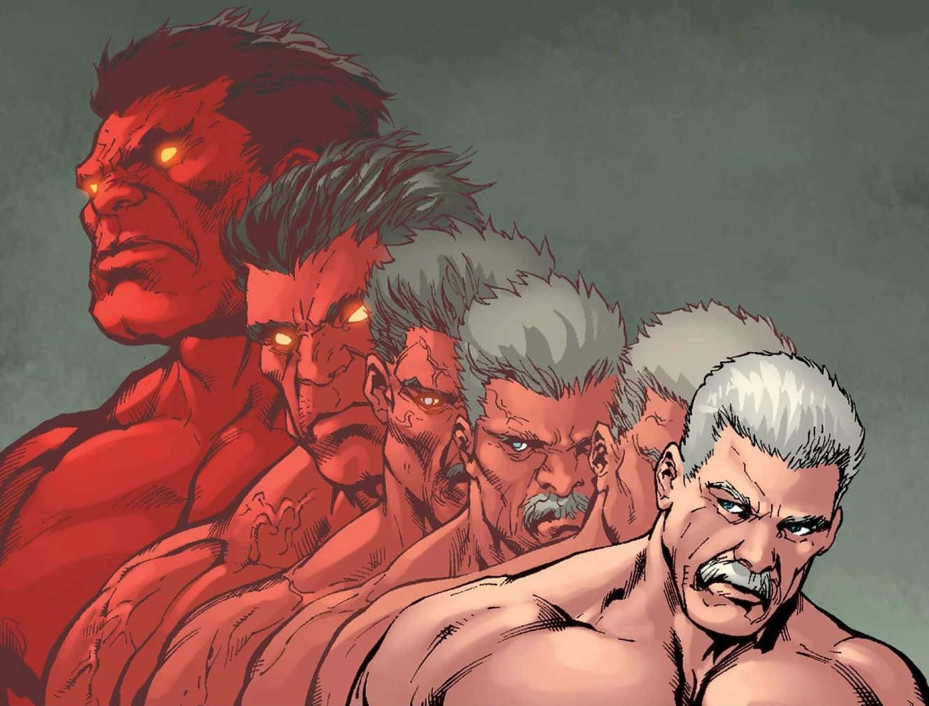 Red Hulk Transformation Sequence Wallpaper