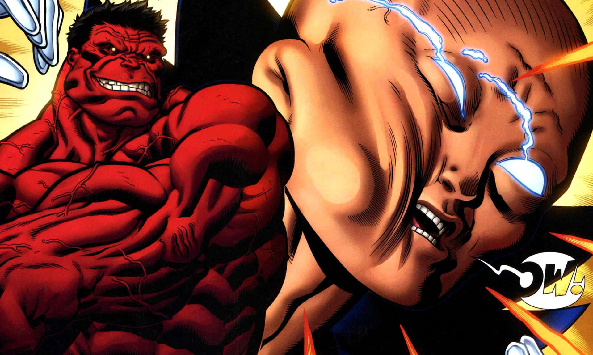 Red Hulk Vs Thor Comic Battle Wallpaper