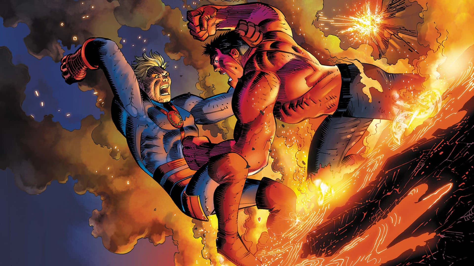Red Hulk Vs Thor Epic Battle Wallpaper