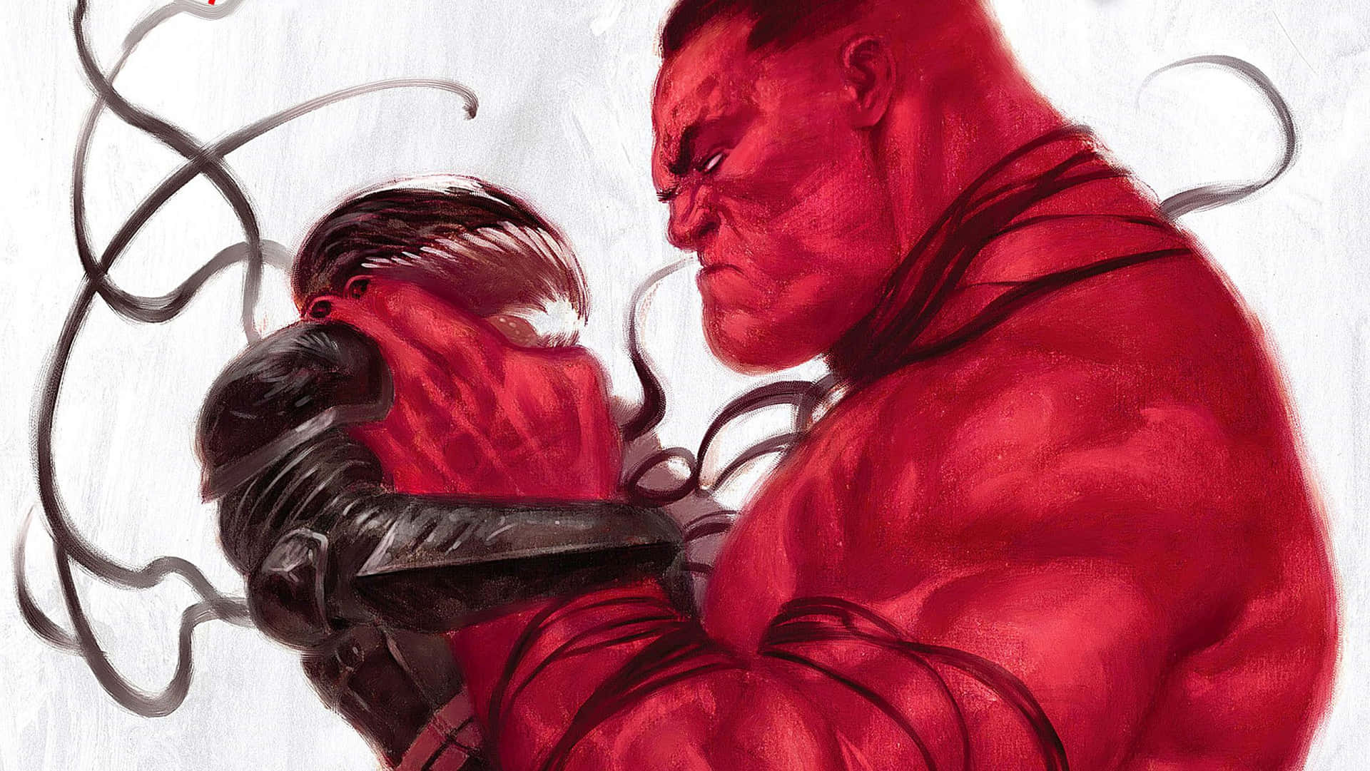 Red Hulk Vs Venom Artwork Wallpaper