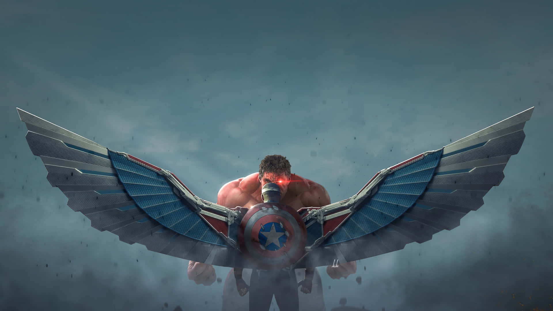 Red Hulkwith Captain America Shieldand Wings Wallpaper