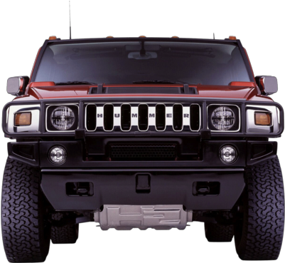 Red Hummer H2 Front View PNG
