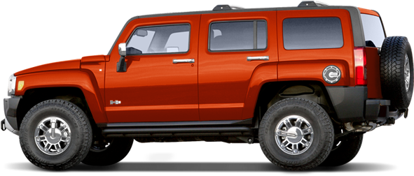 Red Hummer S U V Side View PNG