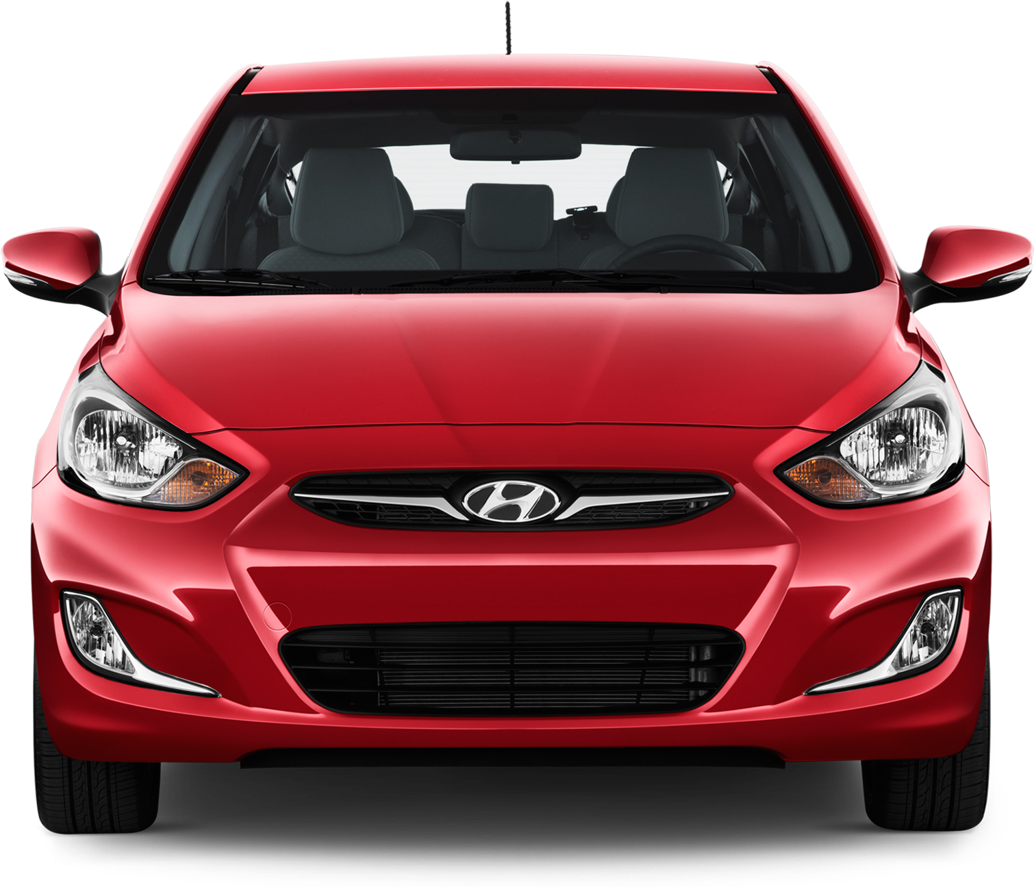 Red Hyundai Hatchback Front View PNG