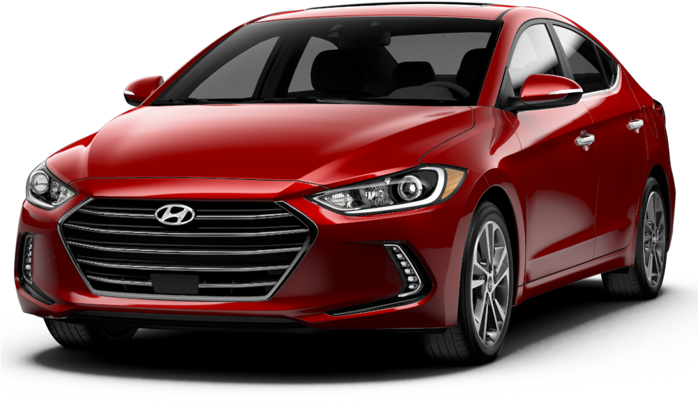 Red Hyundai Sedan Profile View PNG