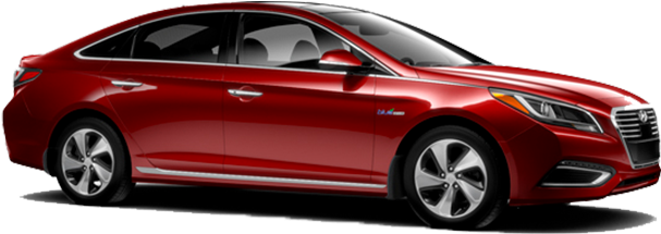 Red Hyundai Sedan Side View PNG