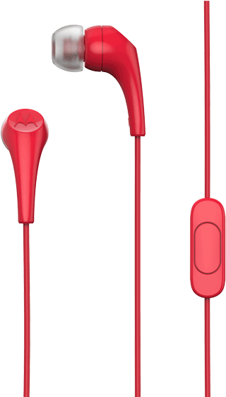 Red In Ear Earbudswith Inline Control PNG
