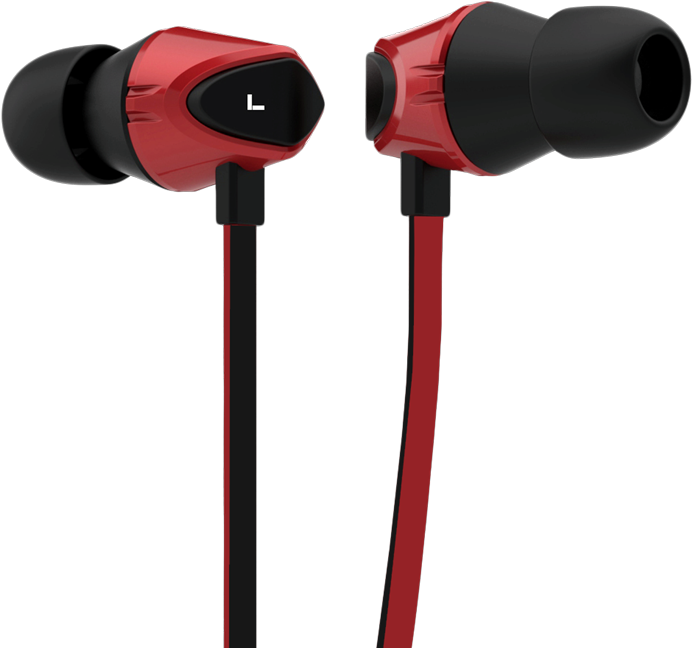 Red In Ear Earphones PNG