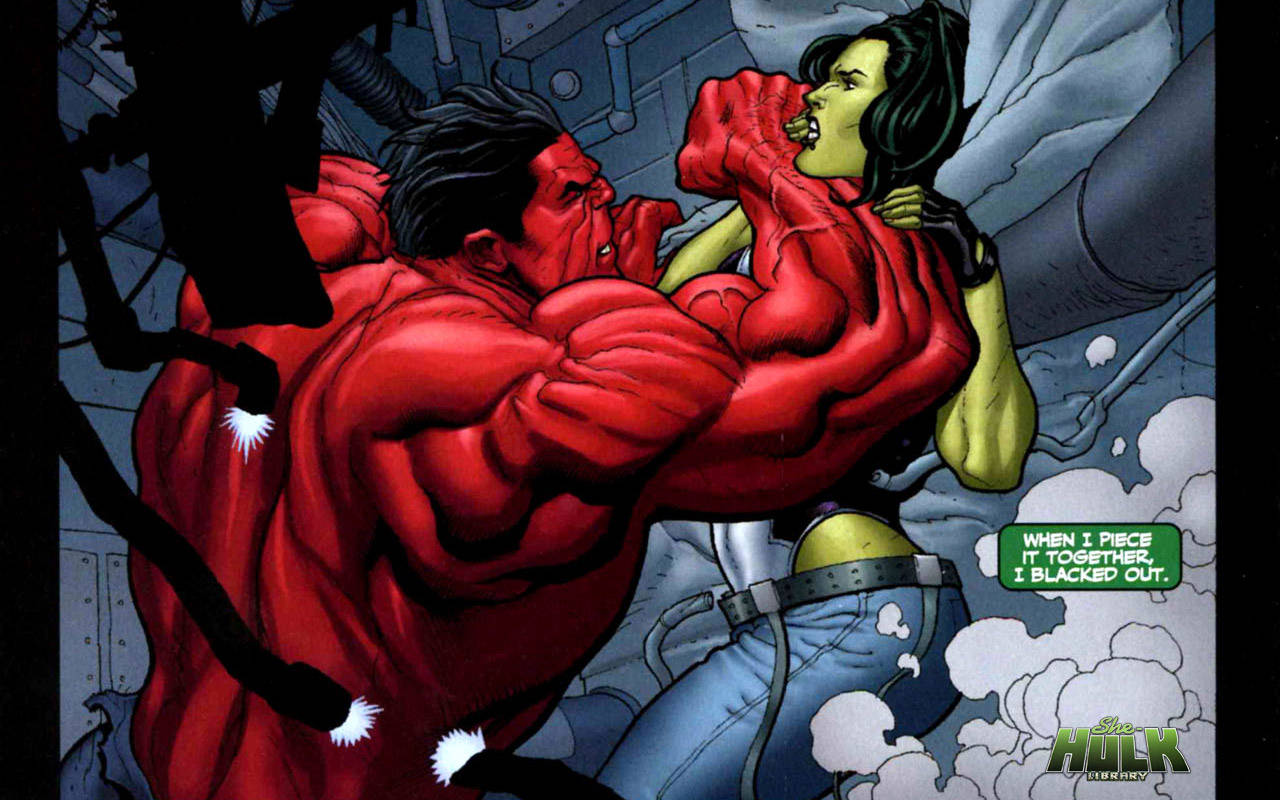 Red Incredible Hulk And She-hulk Picture
