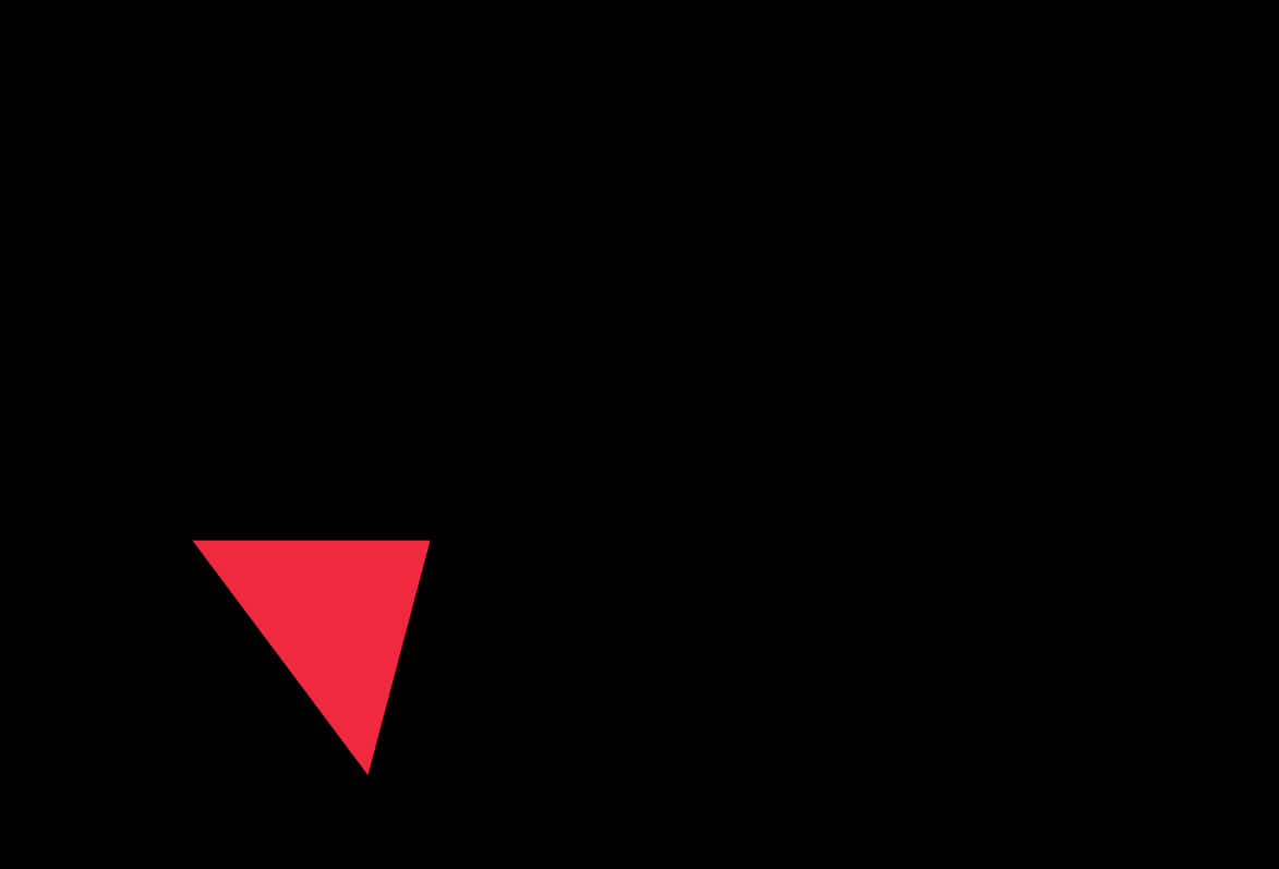 Red Inverted Triangle Black Background PNG
