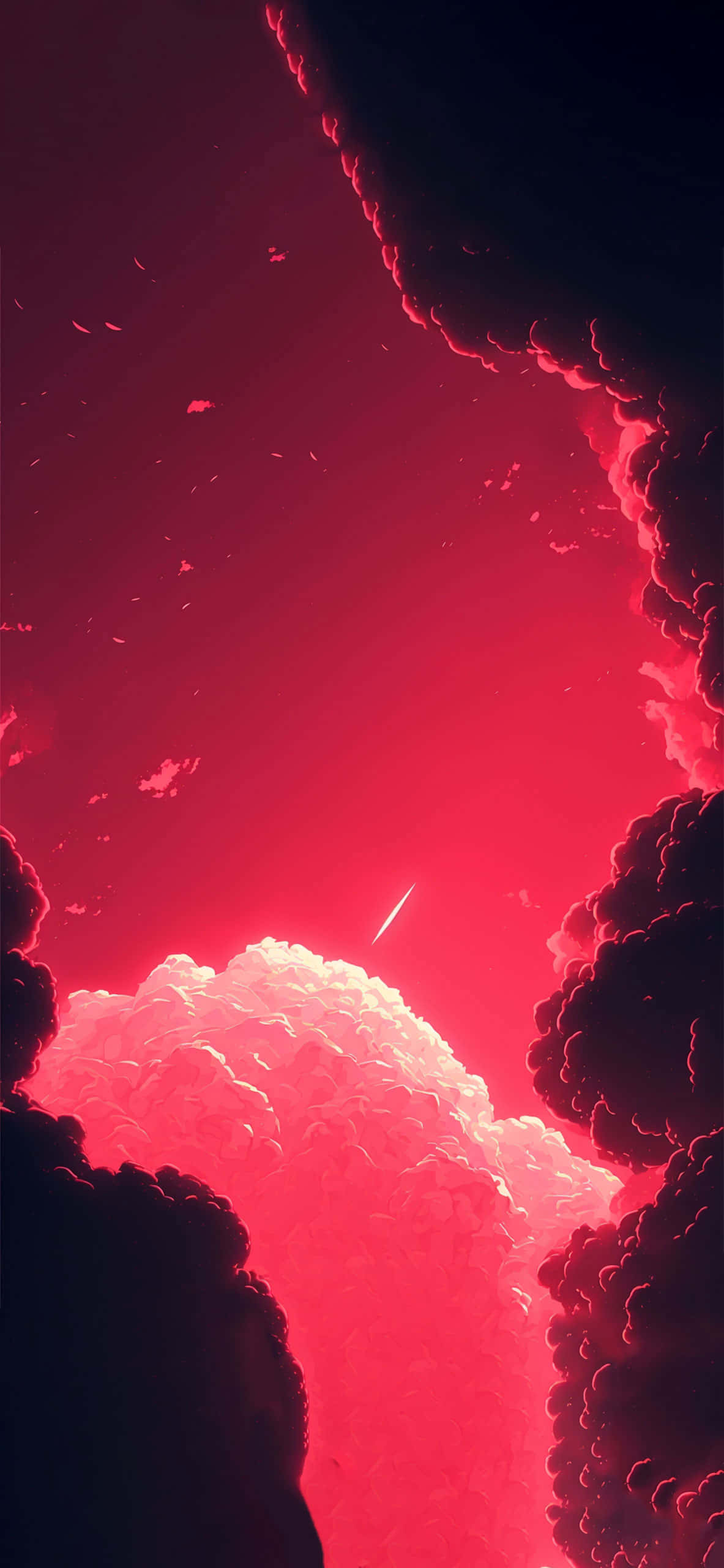Download A Red Sky With Clouds And A Red Sun | Wallpapers.com