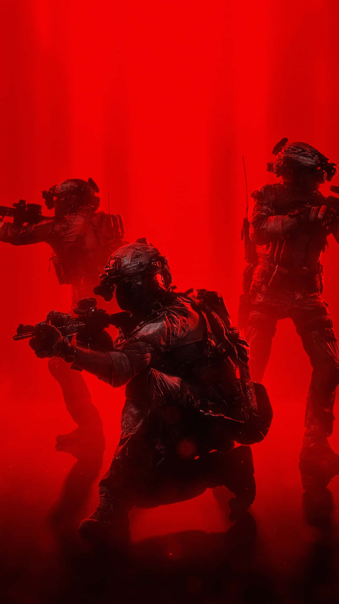 A Group Of Soldiers In Red And Black