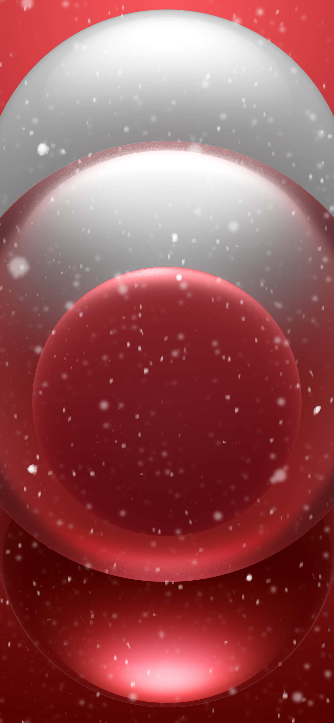 A Red And White Background With Snowflakes