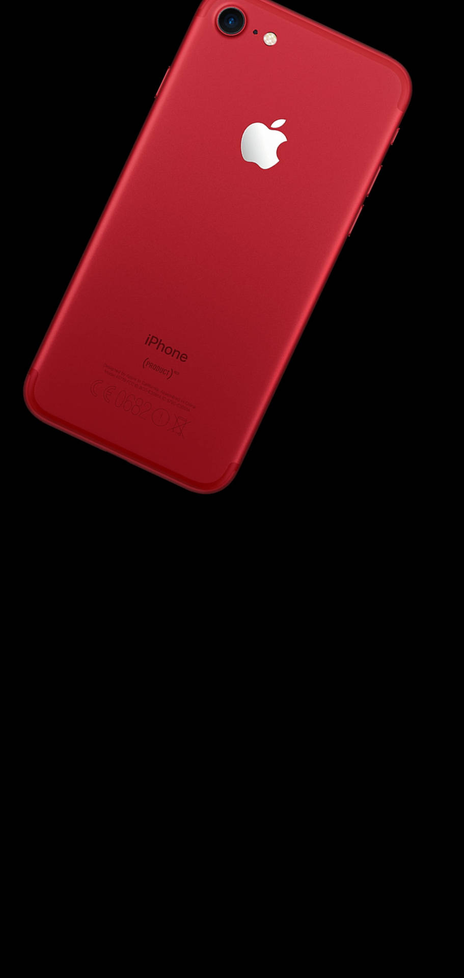 Red Iphone Middle Punch Hole Picture
