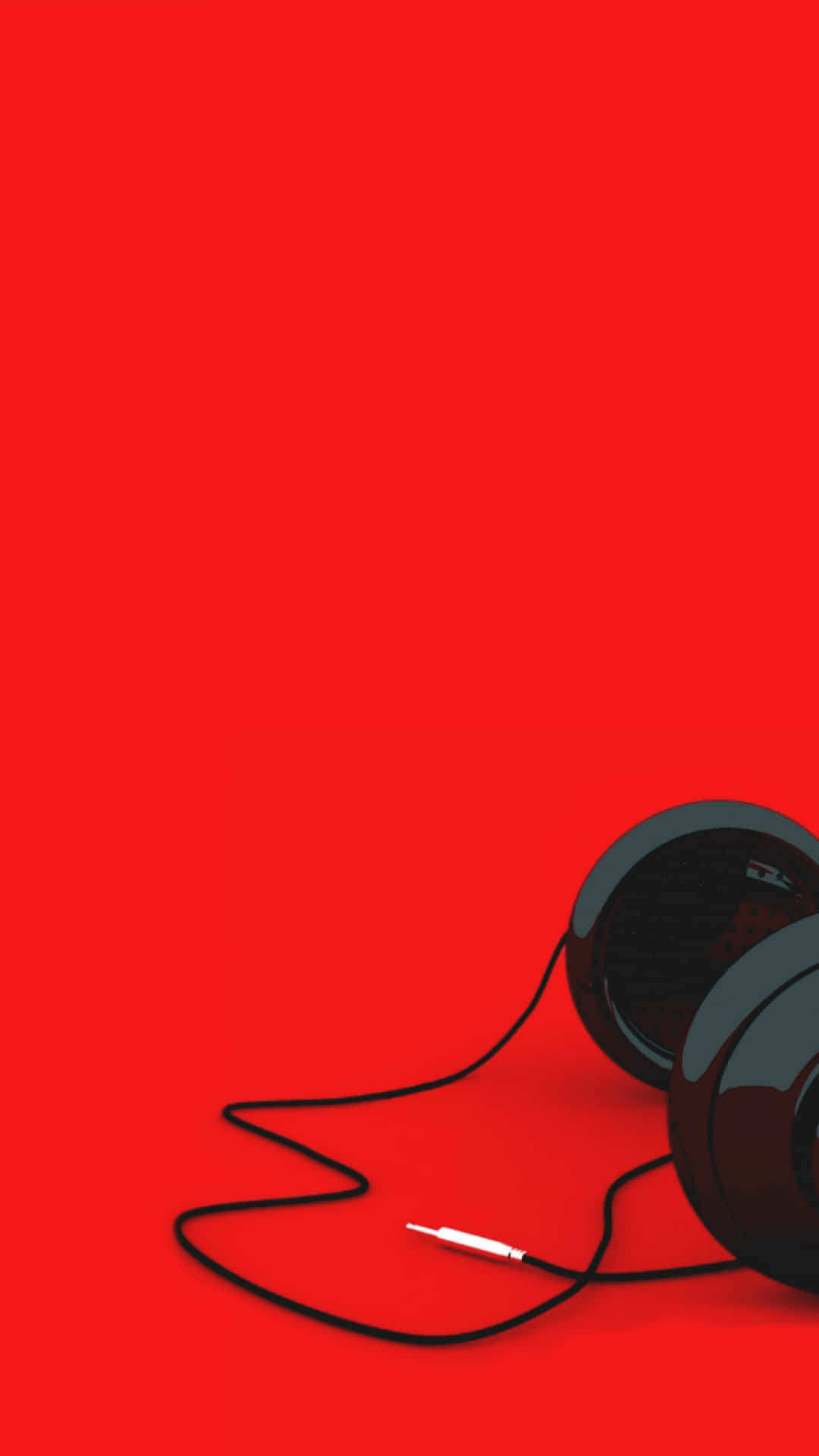 A Pair Of Headphones On A Red Background Wallpaper
