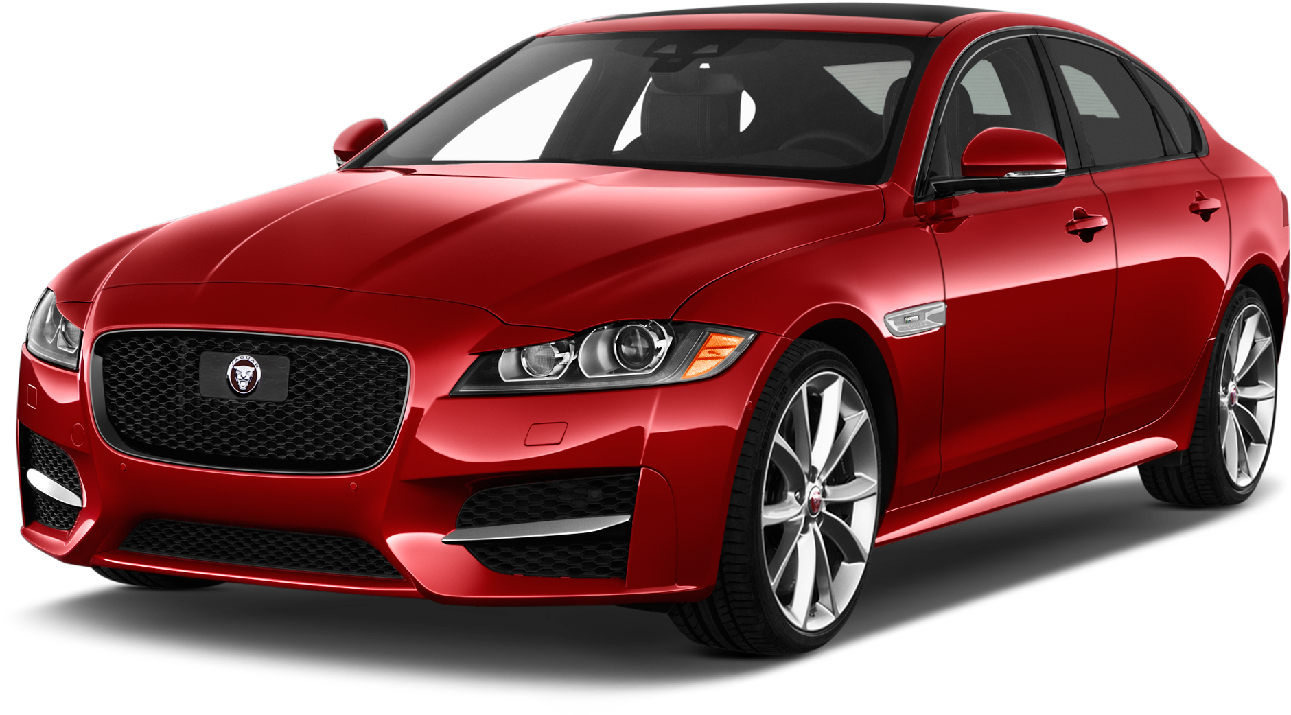 Red Jaguar X E Sedan Profile View PNG