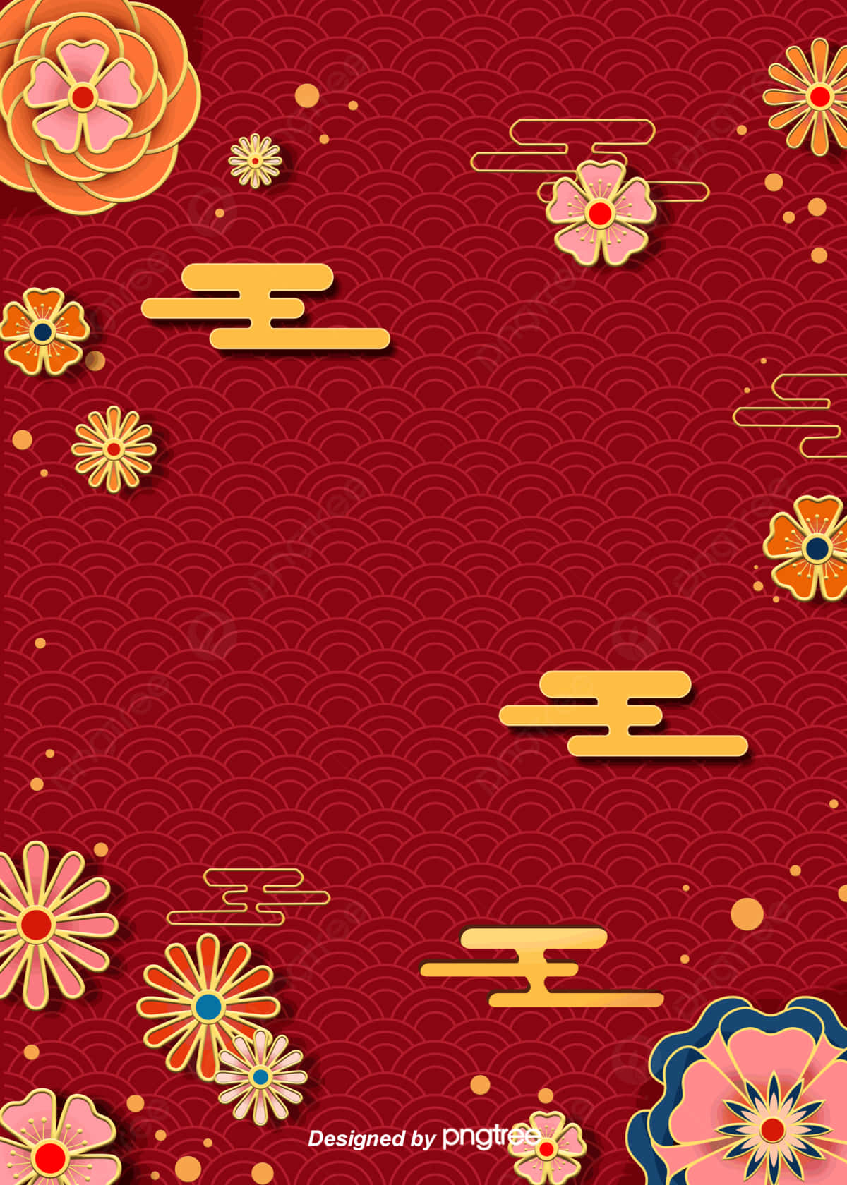 Experience the vibrant colors of Red Japanese Wallpaper