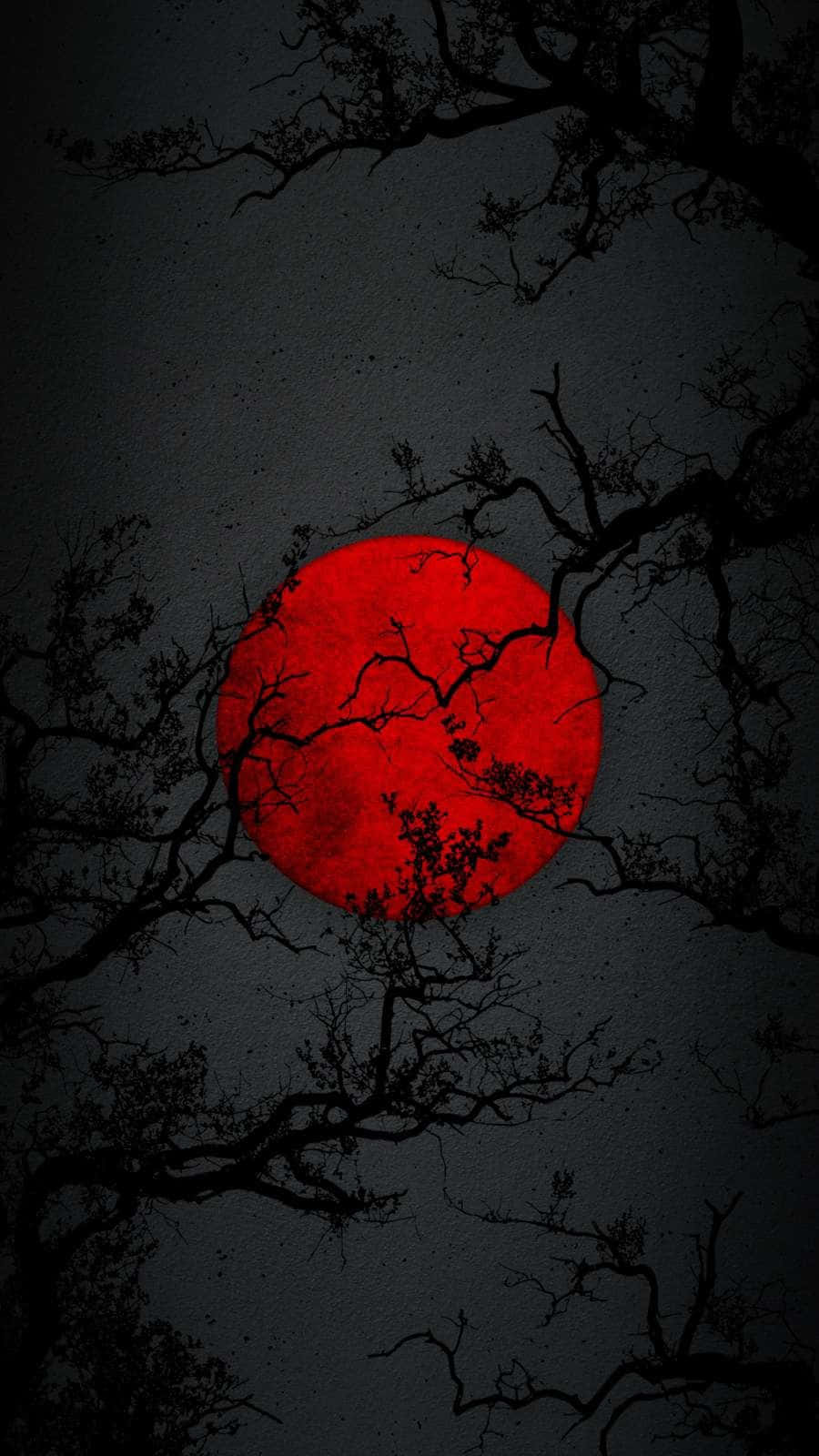 Bright and vibrant Red Japanese Wallpaper