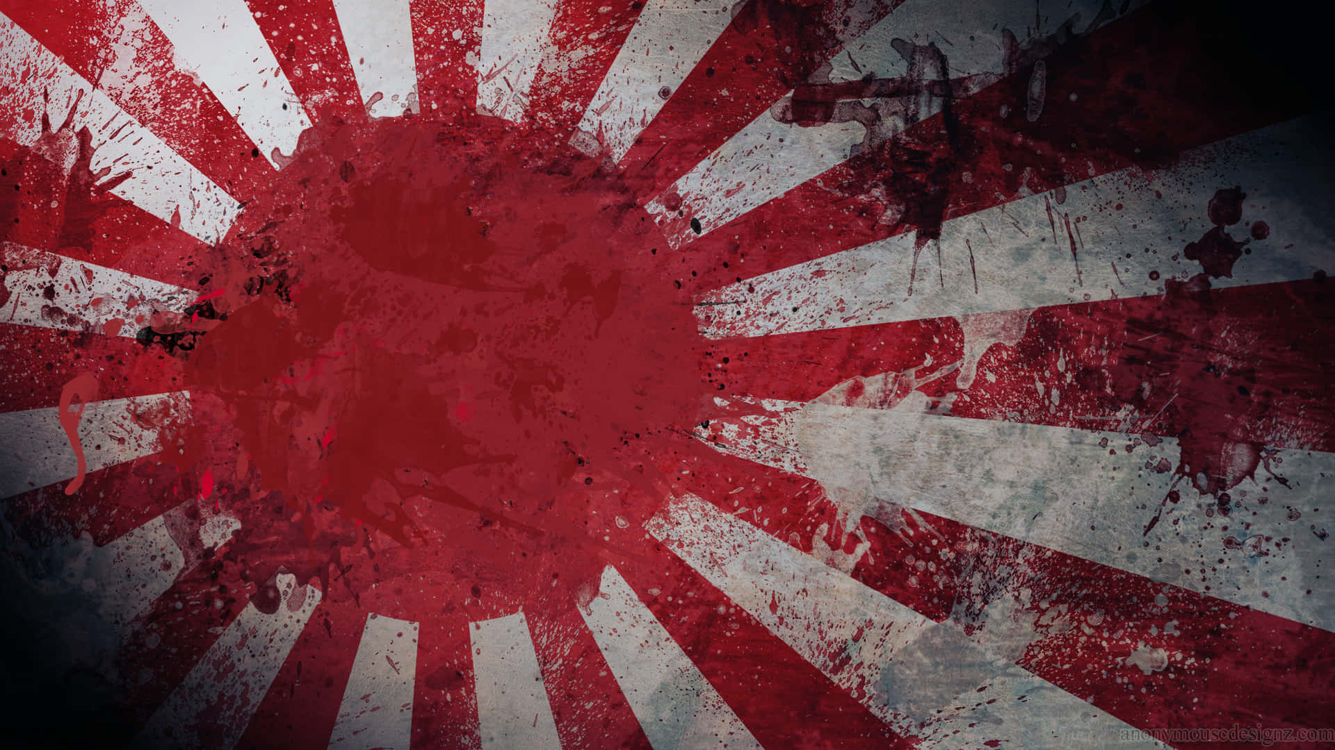 Unabandera Japonesa Con Un Fondo Rojo Y Blanco Fondo de pantalla
