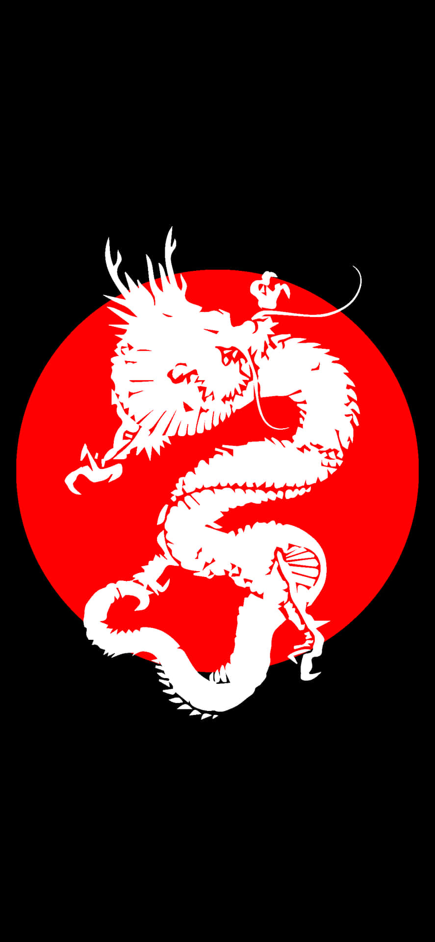 A Red And White Dragon In A Circle Wallpaper