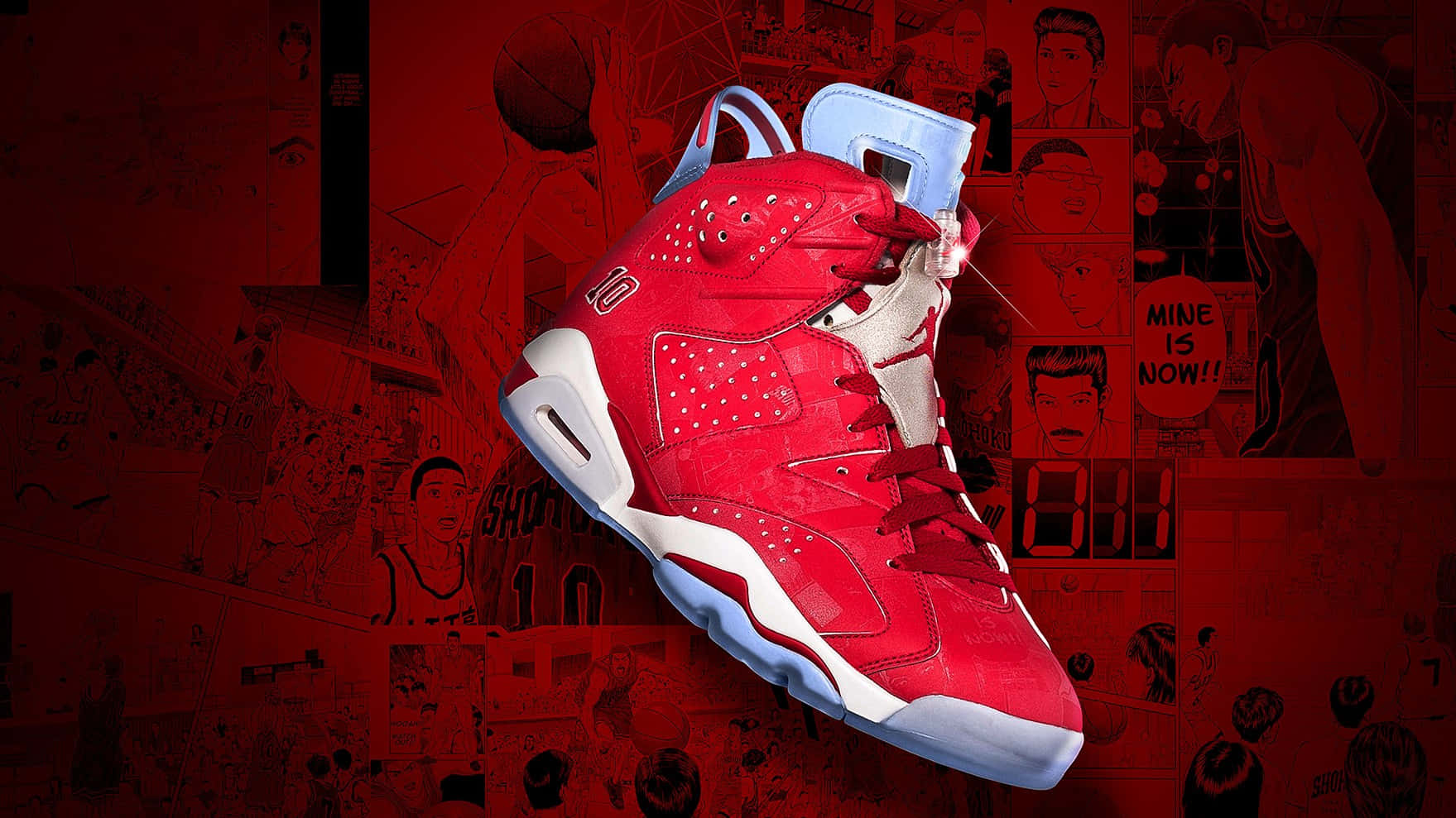 Red look with a touch of Jordan Wallpaper