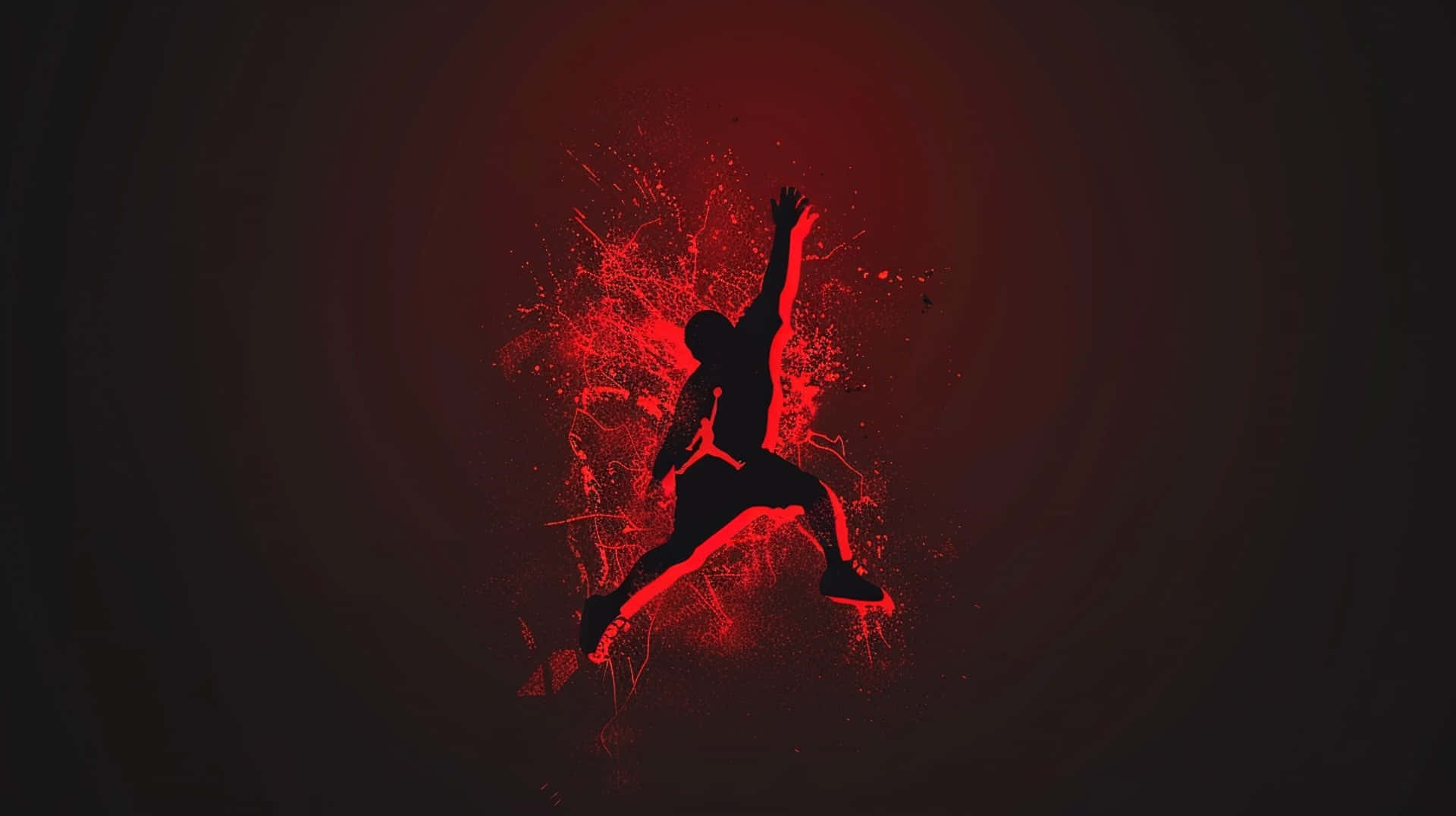 Red Jumpman Silhouette Artwork Wallpaper