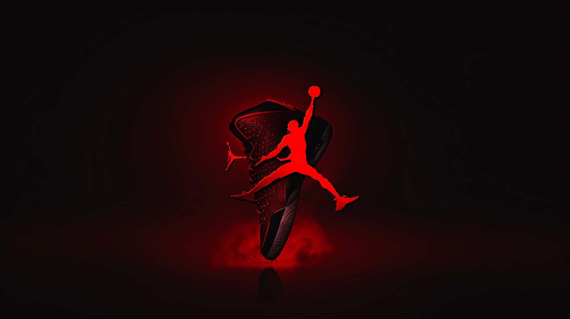 Red Jumpman Sneaker Art Wallpaper