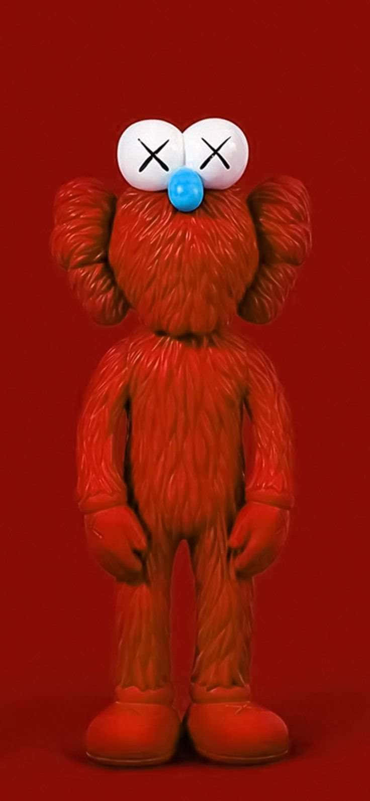 Red Kaws Character Artwork Wallpaper