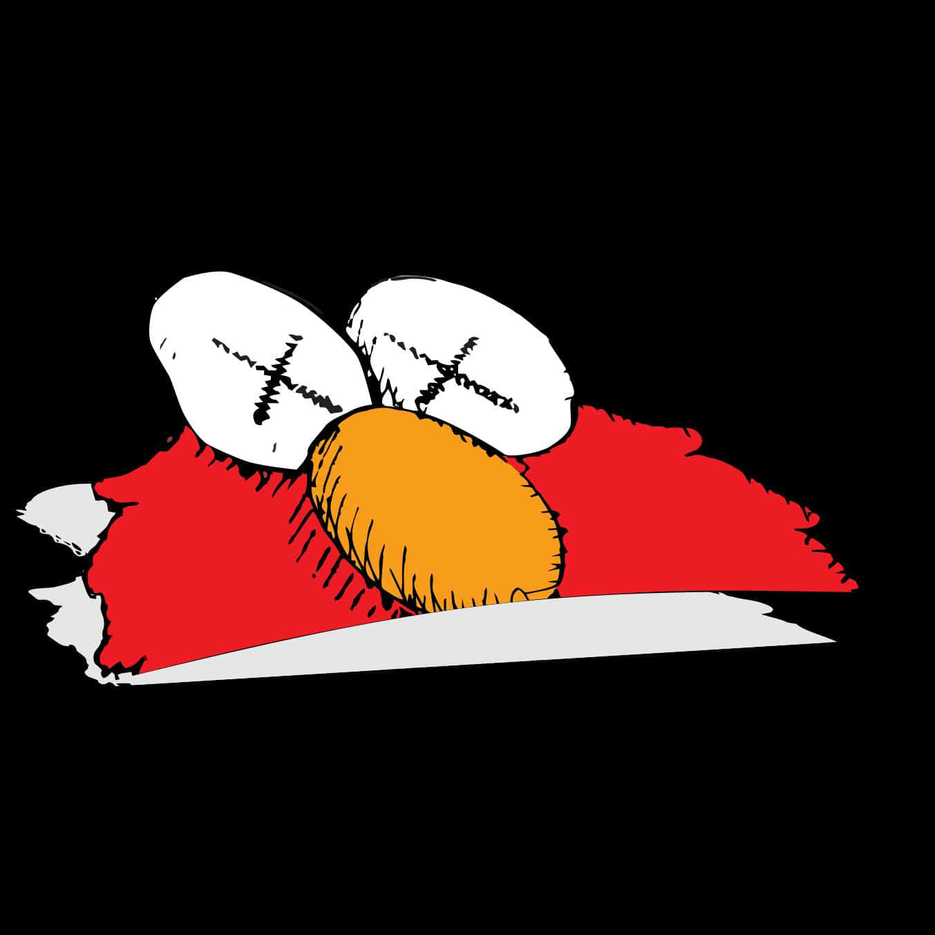 Red Kaws Character Resting Wallpaper