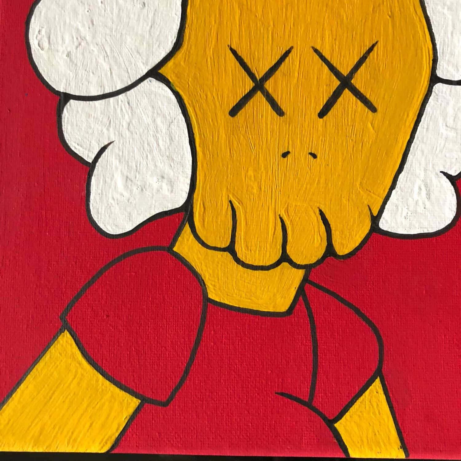 Red Kaws Figure Artwork Wallpaper