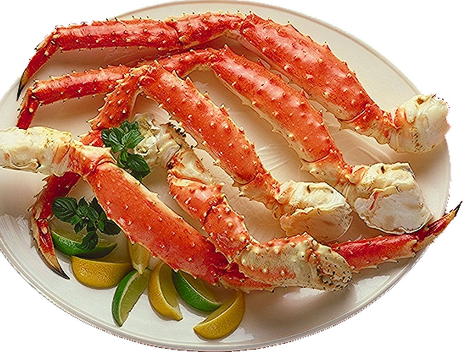 Red King Crab Legs On Plate Wallpaper