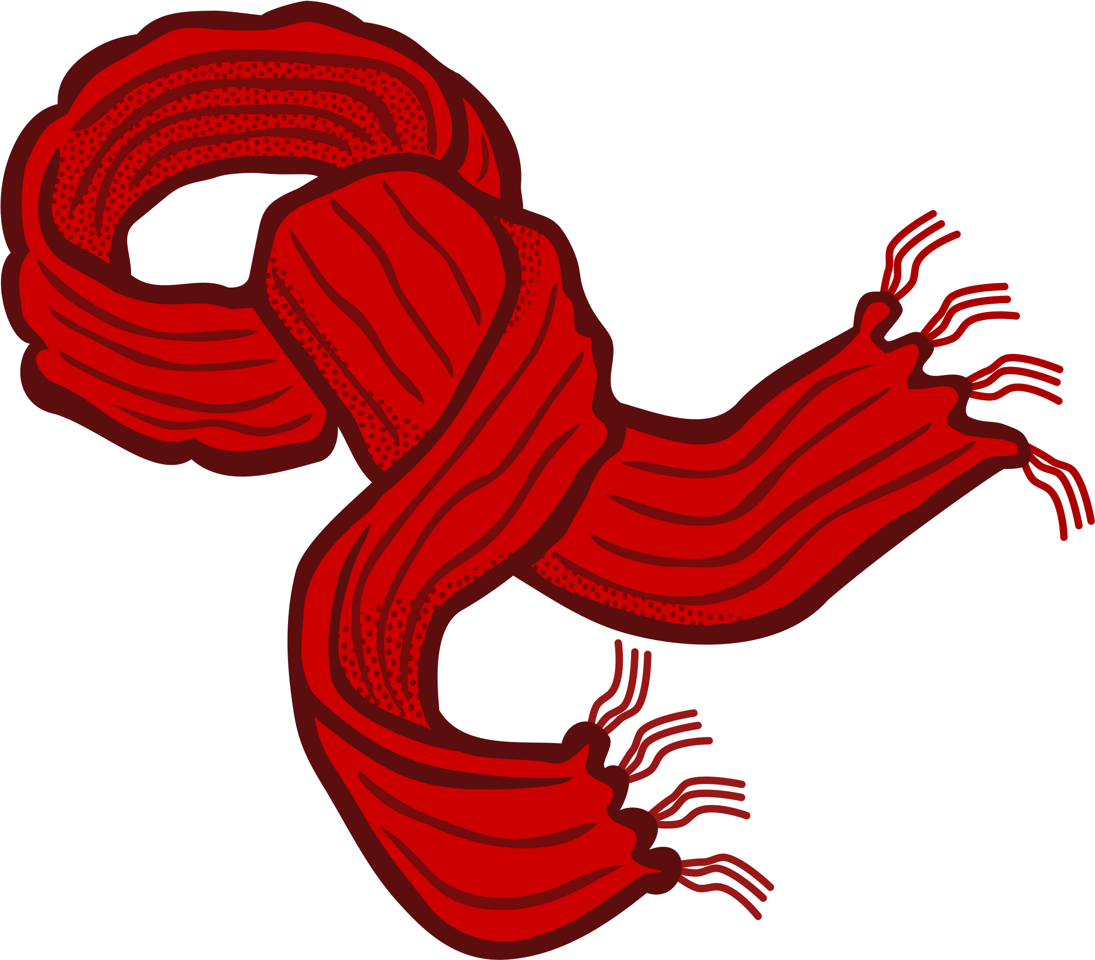 Red Knitted Scarf Illustration PNG
