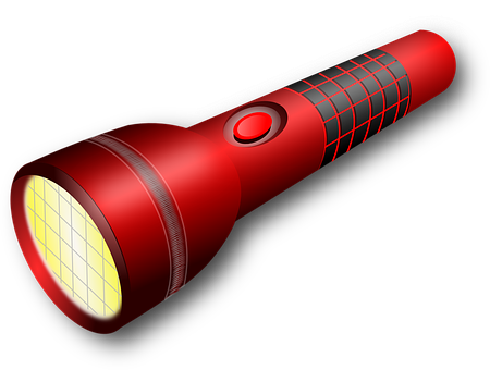 Red L E D Flashlight Illumination PNG