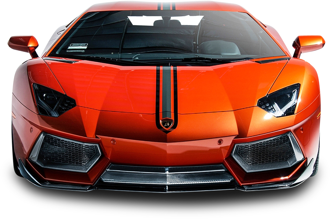 Red Lamborghini Aventador Front View PNG