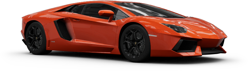Red Lamborghini Aventador Side View PNG