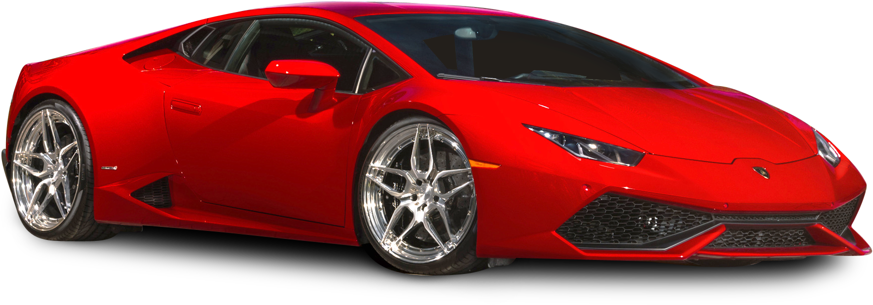 Red Lamborghini Huracan Side View PNG