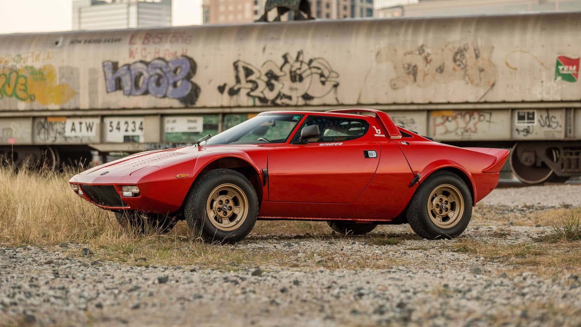 Mobil Klasik Lancia Stratos Merah Wallpaper