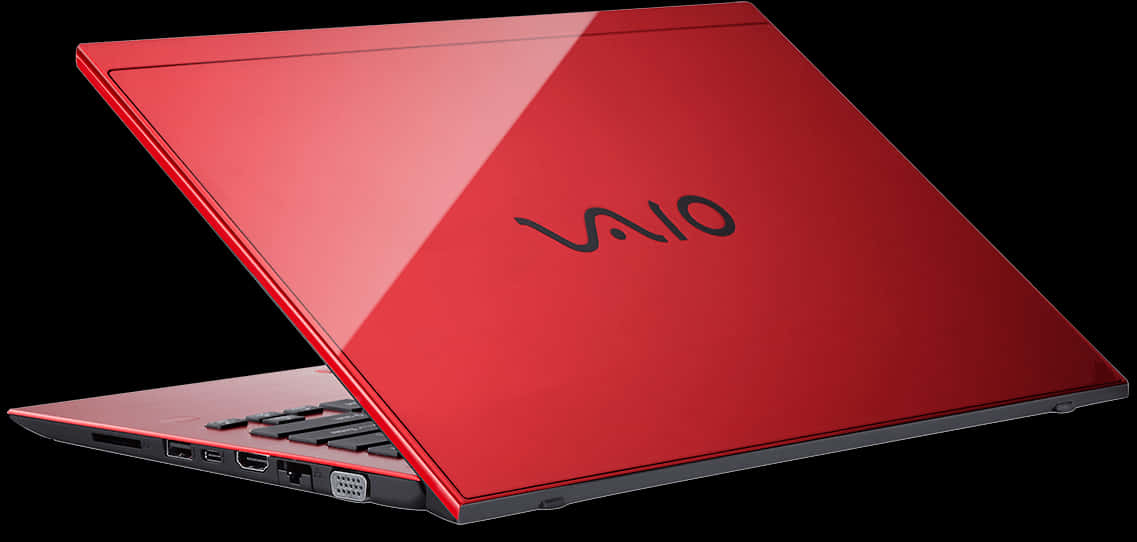 Red Laptop V A I O Side View PNG