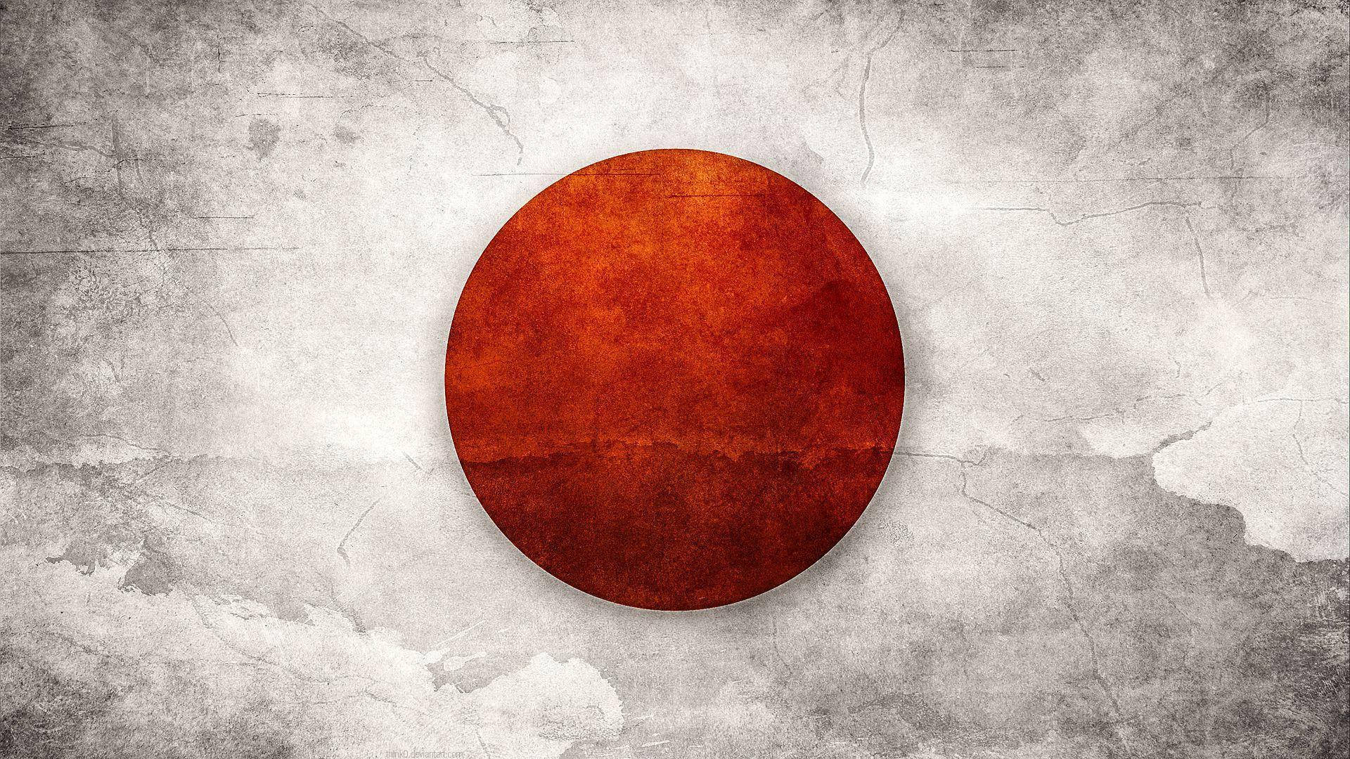 Círculogrande Vermelho Da Bandeira Do Japão. Papel de Parede