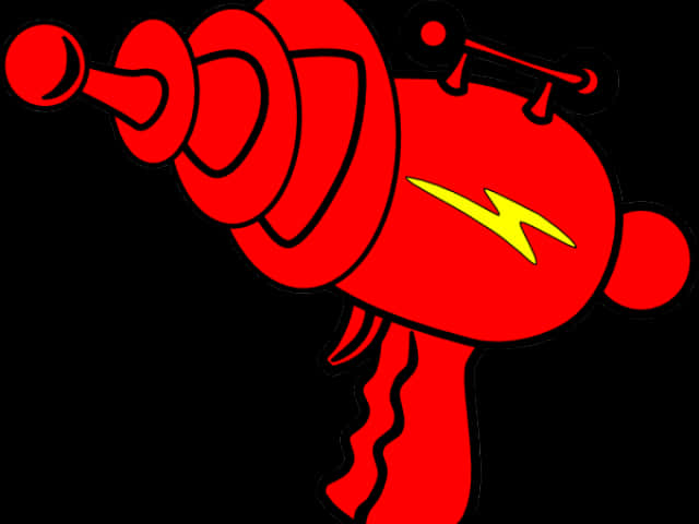 Red Laser Gun Cartoon Illustration PNG
