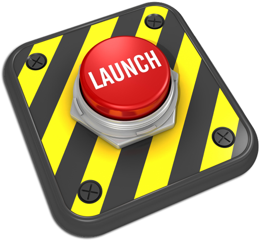 Red Launch Button Graphic PNG