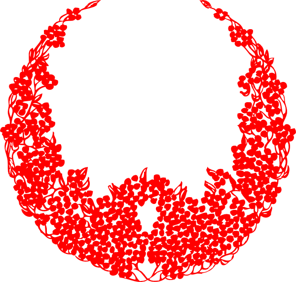 Red Laurel Wreath Graphic PNG