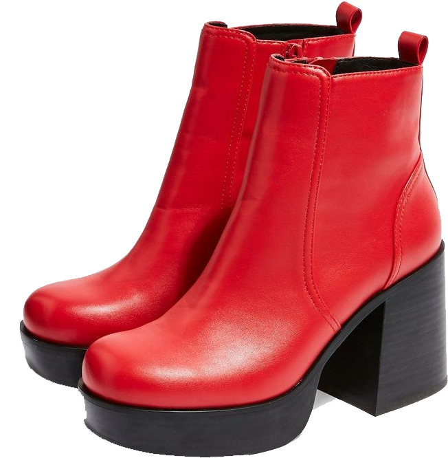 Red Leather Ankle Boots PNG