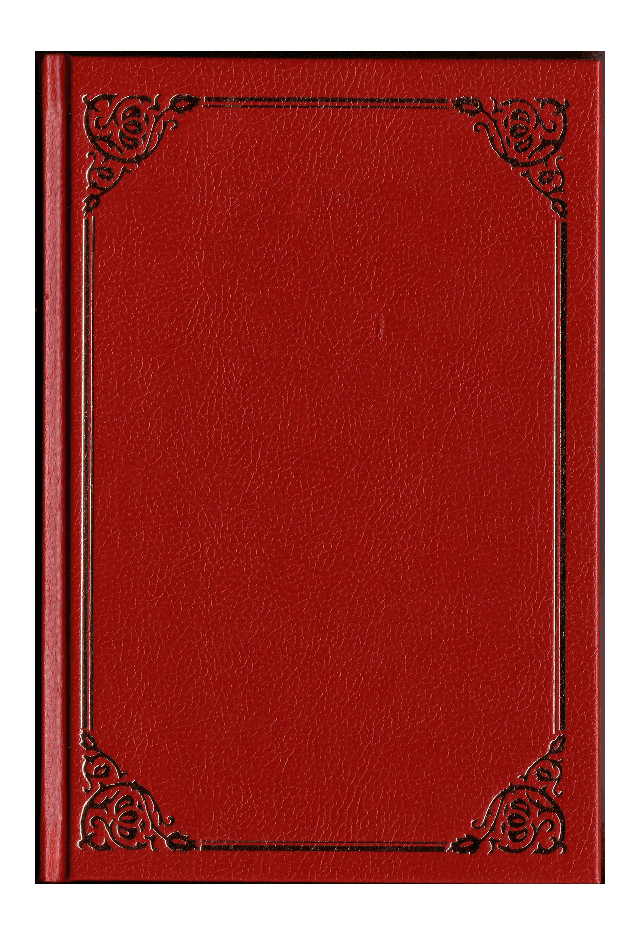 Red Leather Blank Book Cover PNG