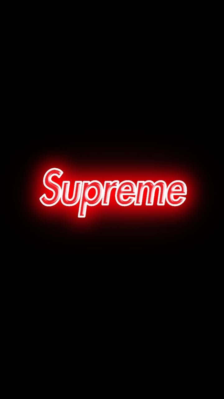 Neonrotes Led Supreme-logo Wallpaper