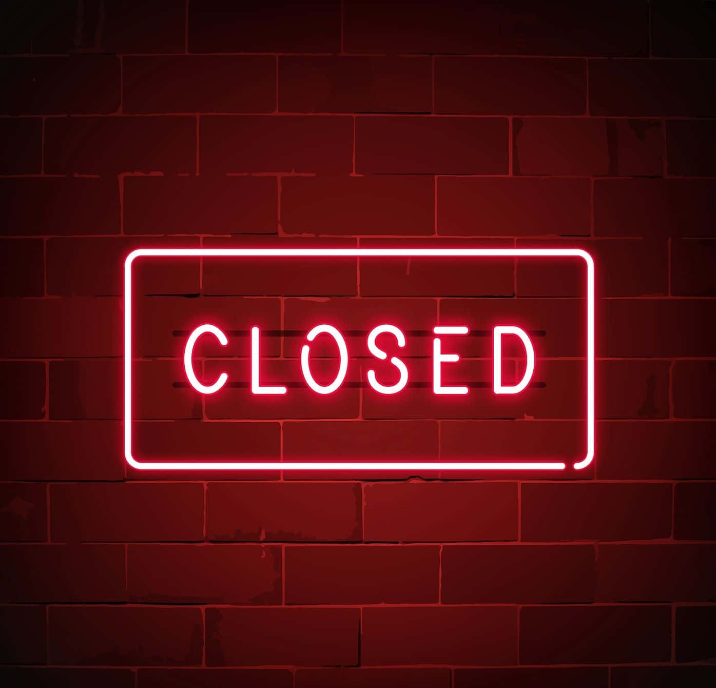 Closed Neon Sign On Brick Wall Wallpaper