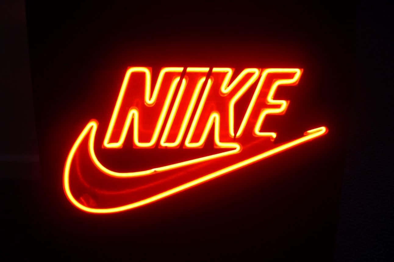 Neonrotes Led-licht Nike Swoosh Zeichen Wallpaper