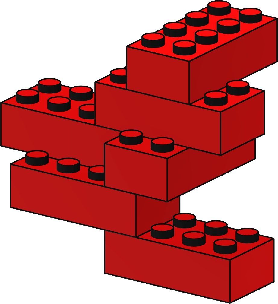 Red Lego Bricks Illusion PNG