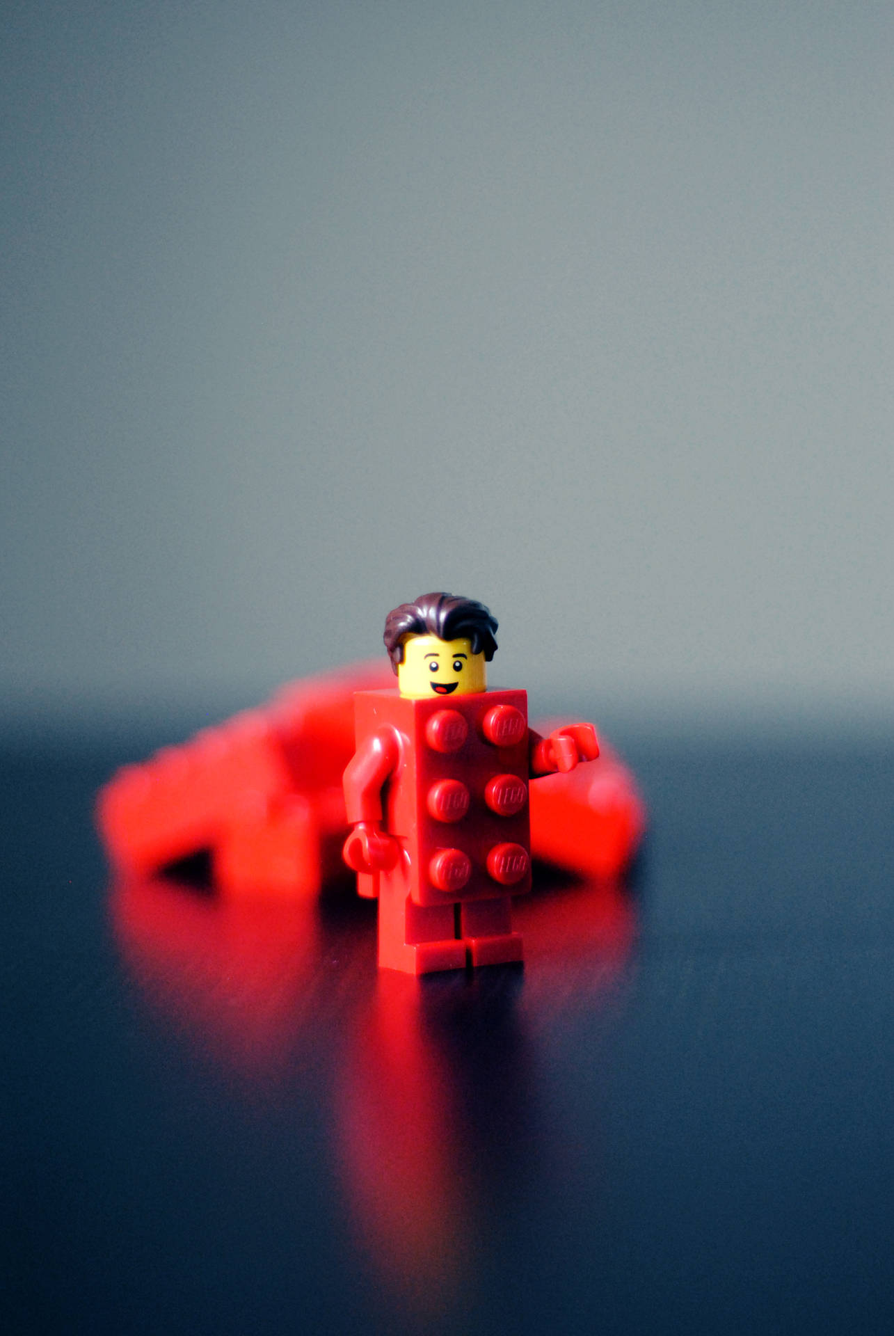 Red Lego Figure Smiling SVG