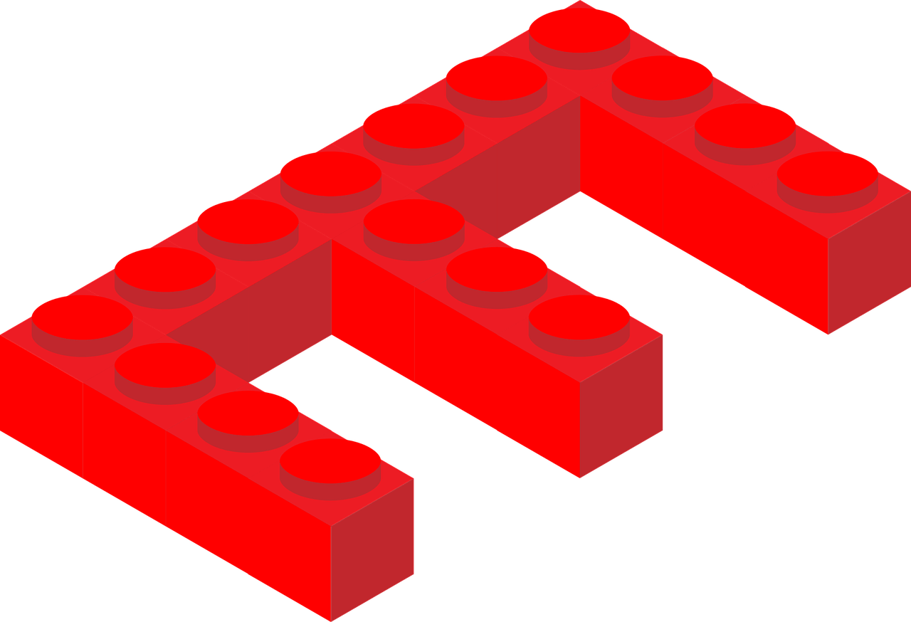 Red Lego Letter E PNG